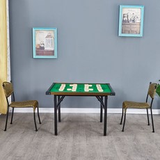 접이식 장기테이블 휴대용 체스 장기 오목 바둑판 테이블, 브래킷 구조, 80x80x50+의자2+체스