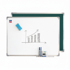 磁性書寫繪畫教學壁掛, 雙面白綠-60*90CM, 鋁