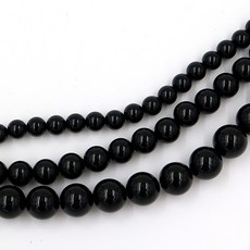 오닉스 유광 라운드 원석 - 1줄 / 원석 팔찌만들기 재료, 유광 8mm, 1개