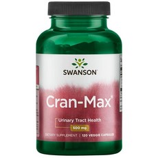 Swanson 斯旺森 Cran-Max高濃縮蔓越莓素食膠囊 500mg, 120顆, 1罐