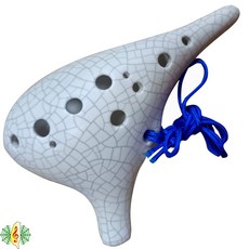 台灣製 陶笛 ocarina 裂紋 冰裂 12孔 中音C調 (附贈學習樂譜), 1個