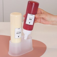 키텐실 스탠드 투웨이소스통2P 냉장고 소스 정리함 거치대(스티커 증정), 화이트, 1개