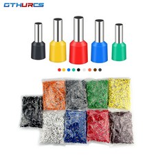 1000PCS E0508 E7508 코드 엔드 커넥터 E2508 와이어 압착 페룰 절연 E1008 E1508 블록 전기 터미널, Orange 1000pcs