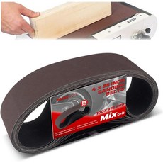 벨트사포 금속 그라인더 샌딩벨트 4 x 36 인치 100 915 mm 샌딩 벨트 세트 - 80/120/150/240/400 그릿 포함 15팩 목공용 알루미늄 산화물 연마, 4 x 36(15pcs)