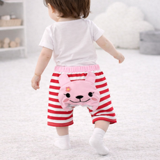 맘앤밥 핑크래빗 스트라이프 유아바지