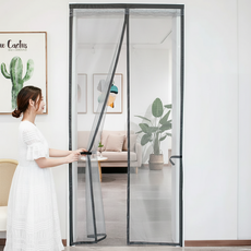 원터치 자석 현관 방충망 100x210cm 그레이 자동 닫힘 망사, 단품, 단품