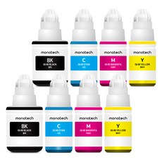 모노테크 캐논 호환잉크 세트 GI-90, 2세트, 검정+파랑+빨강+노랑