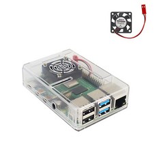 라즈베리 파이4 ABS 케이스 블랙 투명 플라스틱 쉘 탈착식 GPIO 커버 냉각 팬 포함, 1개, Transparent with Fan, 기본 모델명/품번