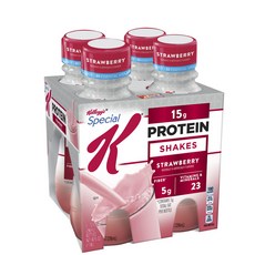 Kellogg's 家樂氏 草莓蛋白奶昔, 4瓶, 296ml
