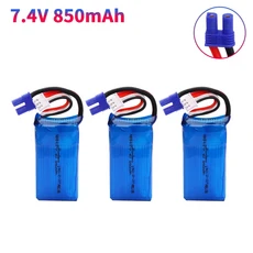 호환 Walkera Rodeo 150 RC Quadcopter Drone 모델 1-5PCS용 7.4V 35C 2S 850mAh Lipo 배터리 EC2 플러그, 04 3pcs