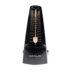 HANLIN P-AM707 機械節拍器，發條式傳統節拍器，精準節拍，適用於多種樂器，幫助音樂學習者掌握穩定的節奏感, 1個, 黑色