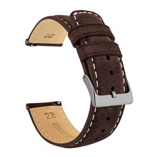 BARTON WATCH BANDS 18mm 루트 브라운 - 스웨이드 가죽 시계 밴드 - 퀵 릴리즈 - 스트랩 색상 및 너비, BARTON WATCH BANDS, 18mm 루트 브라