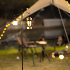 캠핑 랜턴 스탠드 휴대용 알루미늄 접이식 캠핑 랜턴 걸이 폴대 경량 야외, 단품