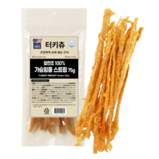 어썸 터키츄 스트립 국내제조 강아지 수제간식 100% 칠면조힘줄, 1개, 75g, 칠면조 힘줄 스트립 1개, 75g, 칠면조 힘줄 스트립