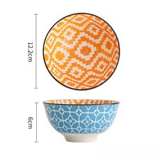4개 세트 보헤미안 스타일 레스토랑 그릇 세라믹 가정 식기류 가정용 국수 수프, 4 75inch, B