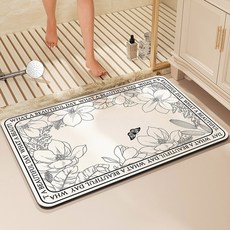 발매트 럭셔리 욕실 러그 목욕 매트 미끄럼 방지 샤워 발 초흡수성 빠른 건조 바닥 변기 카펫 도어매트 세탁 가능, 40cmx60cm, 2, 1개