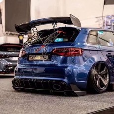 兩廂通用碳纖維尾翼 免打孔定風翼 跑車WRC尾翼 汽車改裝鴨尾翼, 定製兩廂通用尾翼碳纖維尾翼免打孔尾翼