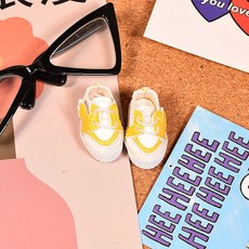 養娃日記 娃鞋8分BJD運動鞋12分娃娃鞋子百搭ob11/Holala素體娃衣服飾配件 JBD配飾 換裝配件, 黃色【8分外長3*1.4cm】, 1個