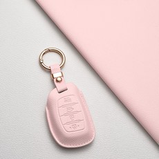 현대 현대 차량 전용 A4타입 신형 스마트키 가죽 케이스 더뉴 캐스퍼 쏘나타 아반떼 투싼 아이오닉 호환, 현대/A4 타입, 피치핑크