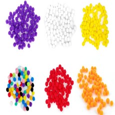 오지샵 퐁퐁이 10mm 폼폼이흰색, 주황