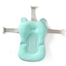 沐浴墊 浴盆 浴網 兒童/嬰兒浴網 護脊浴床 寶寶十字防滑網兜 通用洗澡網架 新生兒沐浴盆 洗澡浴網 (台灣出貨), 湖水綠(沐浴墊):, 1個