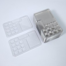 아크릴 수채화 겸용 일회용 미술 파레트 12칸 사각, 12칸 사각 일회용 미술 팔레트