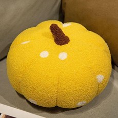 可愛小南瓜超軟抱枕 橘色毛絨玩具靠墊, 波點南瓜抱枕 黃色 ,20cm