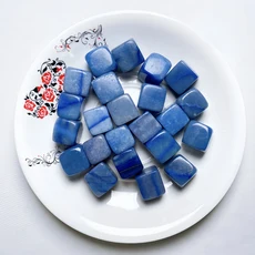 아파타이트 원석 천연 블루 Aventurine 스퀘어 팜 큐브 텀블 광택 크리스탈 쿼츠 스톤 치유 에너지 수족관 홈 데코 선물, 30g(2-3pcs), Blue Cube