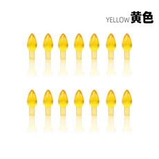 聖誕裝飾品小燈泡 橄欖插泡 彩色明苯色陶瓷擺件DIY節日喜慶配件*12G, 黃色波紋, 1個