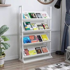 랙 거치대 잡지 홍보물 진열대 책 도서 전시대 매거진, 4단 1.0m 길이*1.2m 높이 무로고 철골 판재 색