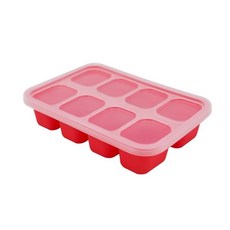 Marcus & Marcus 加拿大動物樂園造型矽膠副食品分裝保存盒 8格30ml, 30ml, 紅色, 1個