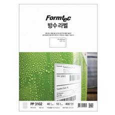 폼텍 PP-3102 방수보호용 필름라벨 (40단 10매), 폼텍 라벨 용지, PP-3102 (40단)