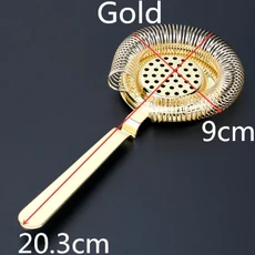 바 스트레이너 스프링 칵테일 스트레이너 스테인레스 스틸 디럭스 스트레이너 바 도구, 기타, 40 Gold