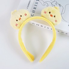 동물 인형 머리띠 파티 소품 헤어밴드, 1개, 볼터치 동물얼굴머리띠-병아리