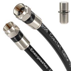 Energeaster 20FT RG6 Coaxial Cable with F-Type Connector Coax Cord Extender High Speed Internet, 블랙, 3피트