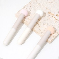 아이루리 3개세트 말랑 동글 잡티 커버 스펀지 브러쉬 메이크업 수정 립스머징 스틱형퍼프, 1개, 살구 핑크 화이트