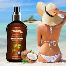 태닝 오일 유기농 코코넛 천연 다크 가속기 모이스춰 라이징 하이 드레이팅 브론 강화제 (얼굴 바디 용), 01 B, 01 CN