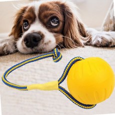 반려견 놀이 장난감 공 터그 로프 줄 연결 탄성 튼튼한 소재 치아 건강 스트레스, 1개, 상세페이지 참조