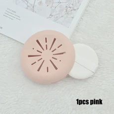 방진 통기성 메이크업 스폰지 딸기 사슴 계란 디자인과 여행 친화적 인 실리콘 뷰티 에그 퍼프 보관 상자, 01 중국, 04 LT-L9-pink