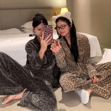바디랜드 레오파드 극세사 투피스 파자마세트