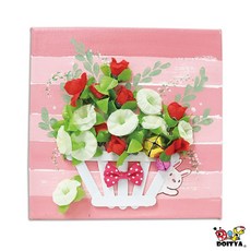 DOITYA 花花世界 DIY油畫框花藝創作組 冰棒棍畫布手作材料包, 1個, (油畫框)(花藝冰棒棍)花花世界