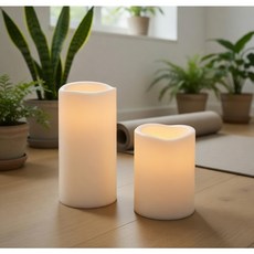 이케아 LED양초 카페 레스토랑 호텔 펜션 캠핑 감성 조명 스터디카페 필라테스 타이마사지조명, 크림색