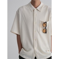 에잇세컨즈 8SECONDS 크로셰 오버핏 반소매 셔츠 아이보리 425865LY10 135298
