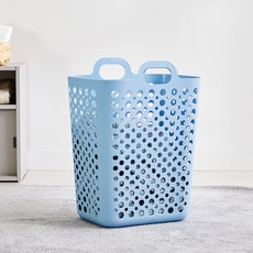 모던하우스 바람솔솔 사각 빨래 바구니 40L, 스카이블루