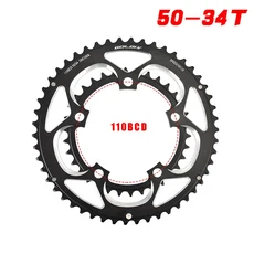 GOLDIX 110BCD 자전거 체인링 더블 디스크 50-34T 도로 크랭크셋 호환 9/10/11 속도 접이식 휠, 01 110BCD 50-34T, 1개