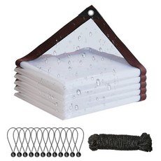 천막천 투명타포린 야외방수포 차양 두꺼운 투명 방수 타포린 정원 폴리 타프 식물 커버 그로밋 단열 창고 천, 6) Transparent  2X5M, 1개