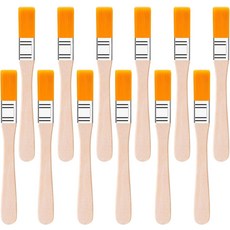 12PCS 페인트 브러시 나무 손잡이가 있는 12인치 평평한 작은 나일론 브리스틀 트림 도구 벽 캐비닛 울타리 가구용 터치업 브러시노란색 연필 머리, Yellow Pencil Hair