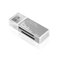 Kebidu 멀티 올인원 마이크로 USB 2.0 usb 카드 리더기 메모리 SD TF M2 MMC MS PRO DUO 용 플래시 어댑터, 03 Silver