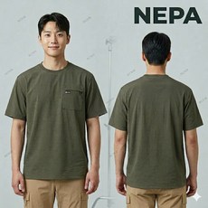 네파 #우븐셔츠#반팔티셔츠#냉감 라운드# 남성 티셔츠 7L35391