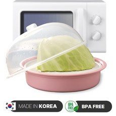 [양배추도거뜬] 국내생산 페로키 전자레인지 찜기 라면기 용기 대형, 1개, 화사_핑크